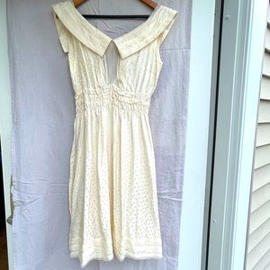 Vintage ecru silk party dress